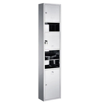 益美得LSL33266 304不锈钢三合一擦手纸箱带烘手机垃圾桶抽纸盒抽纸架嵌入式干手柜 暗装160cm亮面（加厚款）