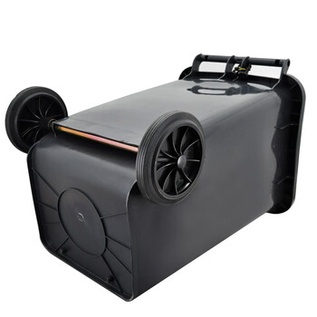 益美得 上海款干湿分离分类垃圾桶大号环卫带轮垃圾箱 100L黑色（干垃圾）