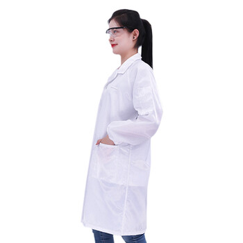 上柯 B2085 防护服大褂 无尘服洁净服防尘衣电子厂无尘衣长款 白色 XXXL码