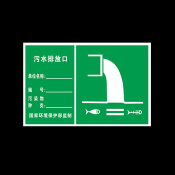 鸣固 危险废物安全标识牌 有害有毒易燃化学品标志标签 反光铝板 污水排放口 30*48cm