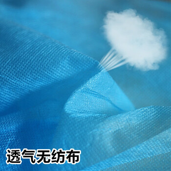 者也 100只加厚一次性帽子无纺布帽头套美容防尘圆帽蘑菇帽工作防护帽 20g蓝色