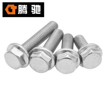 腾驰 CT 304 加大六角法兰螺栓（花齿） GB5789 不锈钢六角螺栓 M6*10（600支/盒）