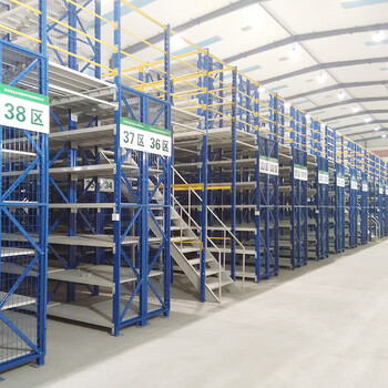 欧曼 阁楼货架 货架规格L1500(中)*W600*H4500MM 9层横梁 一楼500kg/层 二楼300kg/层  楼面承载500kg/㎡