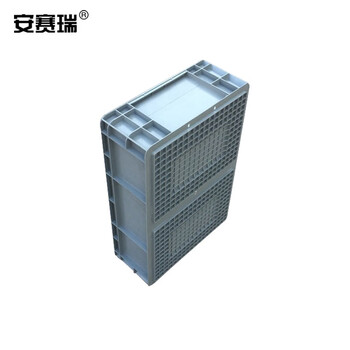 安赛瑞 EU物流周转箱 加厚欧标汽配物流箱 收纳箱整理储物箱零件盒 600×400×175mm 灰色 16406