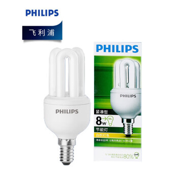 飞利浦（PHILIPS）照明企业客户 标准型节能灯2U 11W WW E27螺口 黄光 优惠装20只 