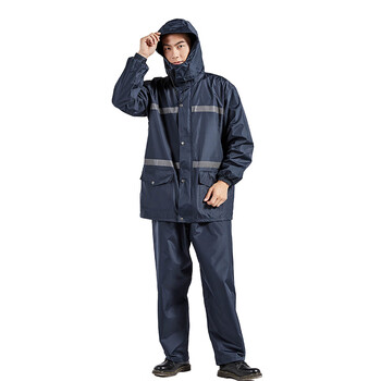 大杨RF666反光条雨衣雨裤套装 165-170 防汛救援连帽99式警示服防风透气防护服 定制