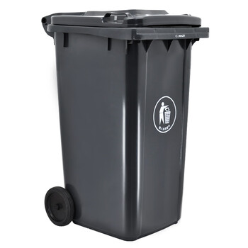 兰诗（LAUTEE）YY- 240B 可挂车户外环卫物业商用大号垃圾桶 灰色240L