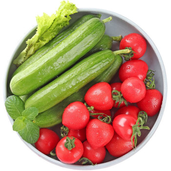 蔬香客 圣女果 当日采摘快递直达番茄迷彩新鲜水果西红柿 圣女果小黄瓜组合2.5kg