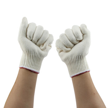 君御 71005M 工作尼龙耐磨劳动线手套 530克棉盖涤线手套(红边)*10副（7-30天货期）