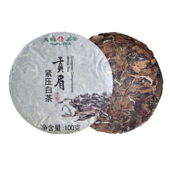 天福白茶 100g 天福茗茶 贡眉白茶 福建名茶白茶 环保棉纸装 1 1 2饼