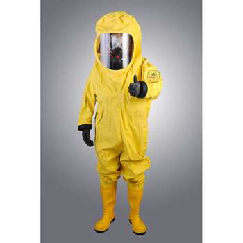 海安特 全封闭重型化学防护服 170-185码 RHF-I-H-A  氯丁胶化学防护消防耐酸碱防化服 黄色   44码