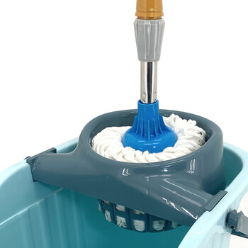 兰诗 FH-2009不锈钢伸缩拧水拖把吸水墩布拖布 伸缩拖把1套+带轮拖把桶（颜色随机）