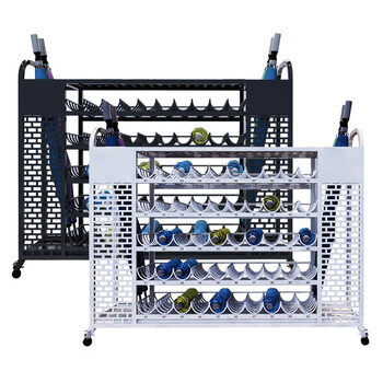 益美得 WY4151 铁艺雨伞架酒店大堂学校收纳架沥水创意置物架 10层10孔  白色