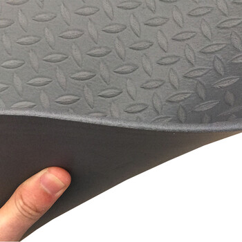 爱柯部落 单层经济型警示防滑地垫 防滑垫 PVC抗疲劳脚垫 黑色 整卷9mm*1800cm*60cm 可定制