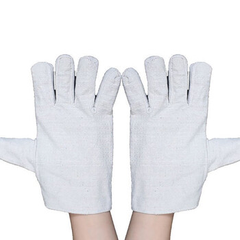 者也 24道线帆布手套 双层帆布电焊手套 搬运劳保作业手套 30双