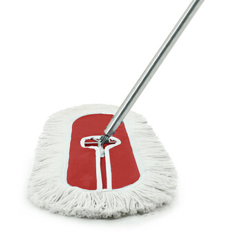 兰诗（LAUTEE）GJ-0136 螺丝扣款大号钢杆尘推 商用酒店物业平板拖把 红色-110厘米
