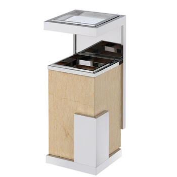 庄太太【不锈钢黑石】酒店宾馆大厅电梯口不锈钢大理石带烟缸立式垃圾桶