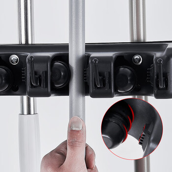 兰诗（LAUTEE）WY3020 可移动拖把架墩布架挂架复合管不锈钢架子 16挂20钩