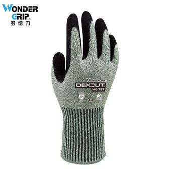 多给力（Wonder Grip）WG-787劳保工作手套防切割防刺刀具操作金属玻璃加工五级加强型 M 定做1双
