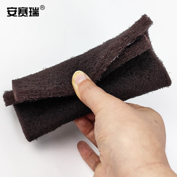 安赛瑞 工业百洁布片 锅具灶具除锈布不锈钢拉丝布 15cm×23cm 60片/箱 工业抹布清洁布  咖色27307