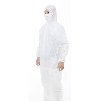 冰禹 一次性防护工作服防尘隔离服 PP白（连帽无脚款） XXXL码 