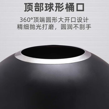 迪恩斯（DEANS）不锈钢奶茶店垃圾桶大号商用公共场合咖啡店铺公用商场餐厅圆形无盖垃圾筒 