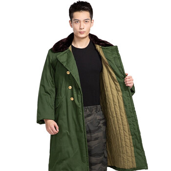 者也（ZYE）冬季长款加厚毛绒棉大衣保安服 标准款白丝棉