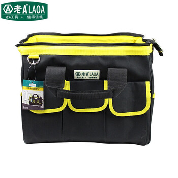 老A LAOA 黄黑工具包钢圈加厚牛津布电工包单肩手提维修包收纳包存储包12英寸LA212807定制免费印字