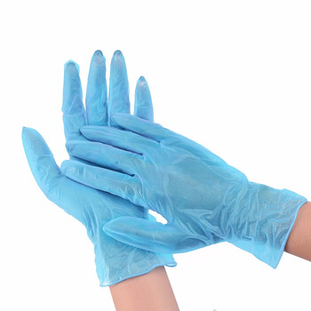 兰诗（LAUTEE）PC2008 一次性手套蓝色耐用手套防水防油污手套非乳胶无粉PVC手套 100只/盒 XL码