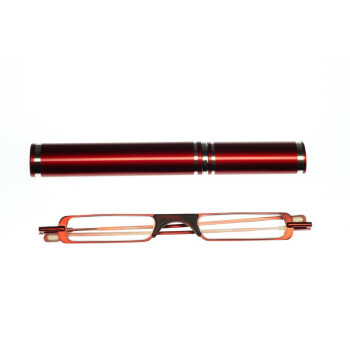 黛玉尊日本技术笔型老花镜迷你眼镜男女兼用超轻超清晰老光眼镜 (20左右发货)  深红色 250度