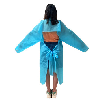 者也 加厚一次性隔离反穿衣 50件 带袖CPE防尘围裙清洁服实验室隔离衣