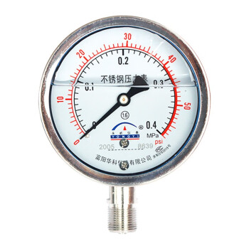 永屹仪表不锈钢耐震压力表YNBF-100 0.4Mpa（交期7天/定制需15天）