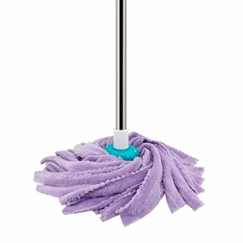 兰诗（LAUTEE）FH-1279 不锈钢杆珊瑚绒拖把+颜色随机拖把桶 地面清洁套装