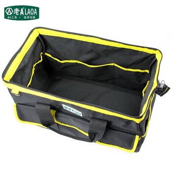 老A LAOA 黄黑工具包钢圈加厚牛津布电工维修包收纳包存储包14英寸LA212804定制免费印字