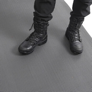 爱柯部落 S型镂空防滑垫 PVC网格疏水地垫浴室泳池卫生间0.9m×20m厚5mm灰色经济款110174