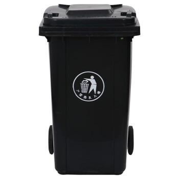纽仕达/240L带轮垃圾桶商用户外环卫带盖大号方形翻盖公用大容量黑色大垃圾桶【可免费印制LOGO】