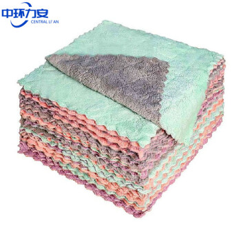 中环力安 鱼鳞25*25cm/1条 双面珊瑚绒菠萝格洗鱼鳞碗巾不沾油百洁布清洁布