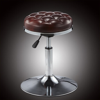 时通工业实验室车间椅美容凳子简约吧台凳圆盘款可升降旋转小圆凳子黑色