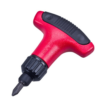 安力士牌（ANEX）进口T型棘轮两用螺丝刀 棘爪批头 一字起子 十字螺丝批 改锥 No.370 收纳型T型棘轮螺丝刀