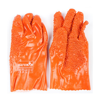 SAFEMAN君御 7909绒布衬里止滑手套 劳动防滑长27cm手套 防水防油耐酸碱手套*1副（7-30天货期）