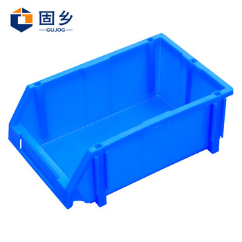 固乡五金配件分类零件盒 组合式元件塑料螺丝收纳盒（斜口盒蓝色R4号385X245X155mm）