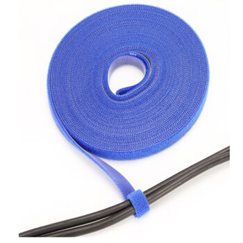 飞尔（FLYER）背靠背魔术贴 电源数据线理线器 背胶尼龙粘扣扎线带【蓝色 宽15mm 长45m】