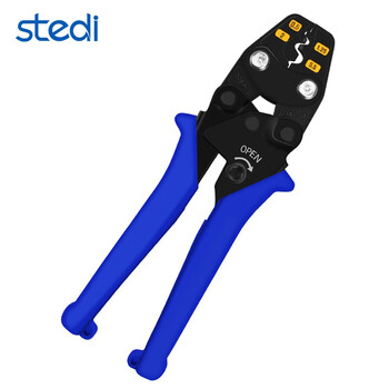 司特力 stedi裸端子压线钳铜鼻子压线钳台湾原装进口棘轮式手动冷压接线钳 AK2MA