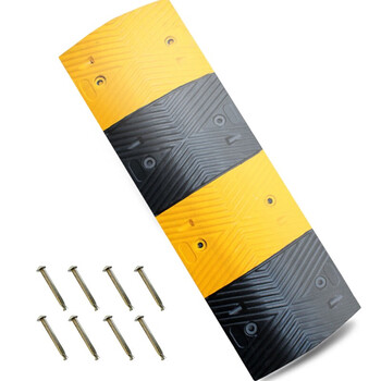 鸣固 减速带橡胶斜坡缓冲带减速垄道路减速板坡道公路汽车乡村马路（100*35*5cm长*宽*高）