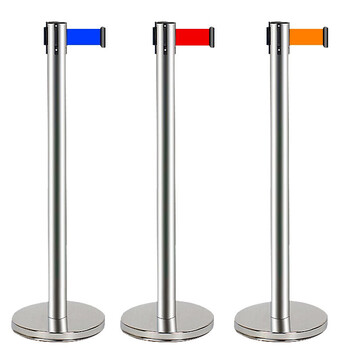 者也（ZYE） 隔离带栏杆护栏伸缩带 一米线不锈钢隔离杆围栏 银行排队护栏安全警戒线隔离线礼宾杆 不锈钢3米