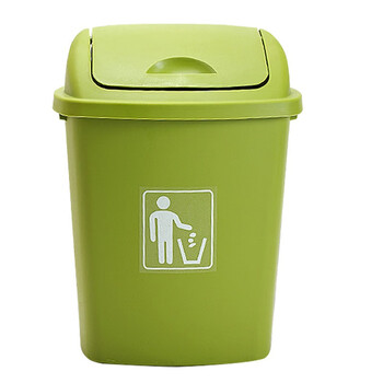 苏识 YJ-A151 60升带盖加厚带摇盖大号户外垃圾箱创意办公商场酒店翻盖桶(计价单位：个)烟灰色