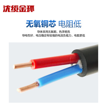沈缆金环 ZR-KVV-450/750V-2*1.5mm² 国标阻燃铜芯控制电缆 1米