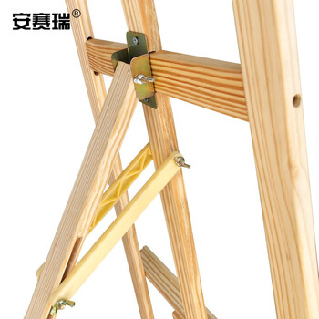 安赛瑞 木质展架 1.75米实木画架 立式kt板展架展板 折叠展示支架 广告宣传展示架 原木色 (不含画板） 27531