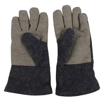 者也（ZYE）400度工业级铸造冶炼电焊隔热防烫手套五指 加长隔热手套 耐高温手套 36cm