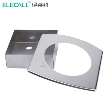 伊莱科(ELECALL)压差表压差计安装盒 不锈钢压差表安装面板TE2000 银色 安装盒304材质（方形）TE-5